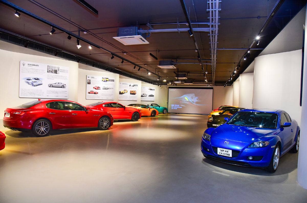 Gedee Car Museum Coimbatore Performance Car Centre with Mazda RX-8 and Italian supercars